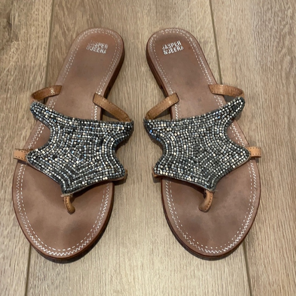 Anthropologie Jasper & Jeera Beaded Starlight Sandals